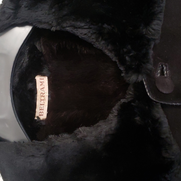 Beltrami Black Suede, Crocodile & Fur Collar & Lining Jacket - Picture 2 of 14